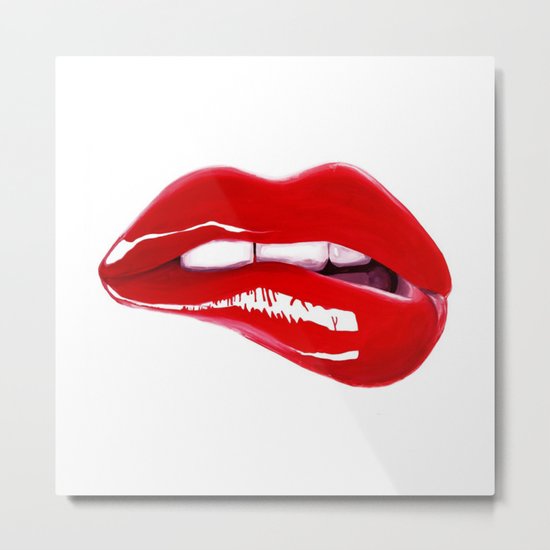 Red Lips Metal Print