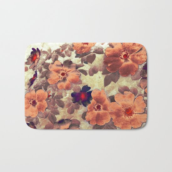 Vintage Roses Hips Colours Bath Mat