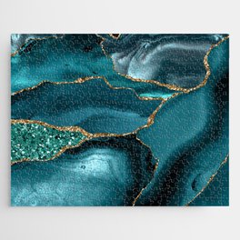 Agate Glitter Ocean Texture 10 Jigsaw Puzzle