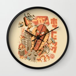 Great Hot Dog Wall Clock | Kaiju, Japan, Creature, Vintage, Trashcinema, Monster, Foodie, Manga, Anime, Funny 
