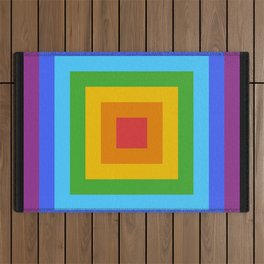 Funky Multicolored Squares Outdoor Rug