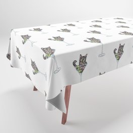  Cat drinking martini Painting Kitchen Tablecloth