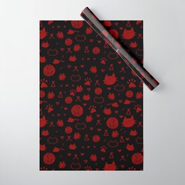 Purr! (black & red) Wrapping Paper