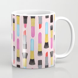 Make-up and Lipstick Watercolor pattern | Girly Pattern | Beauty pattern | Pink art | Lovely art Coffee Mug