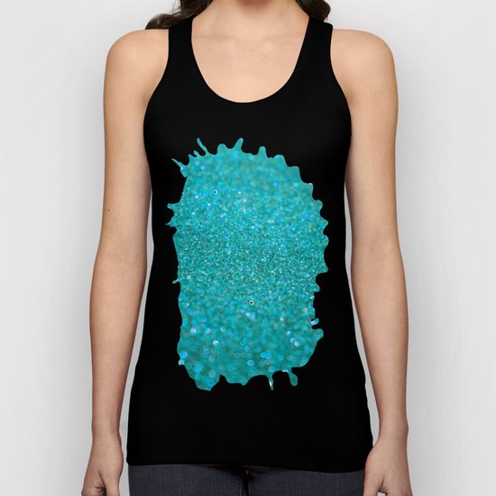 Bright Turquoise Glitter Unisex Tank Top