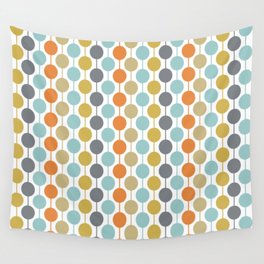 Retro Circles Mid Century Modern Background Wall Tapestry