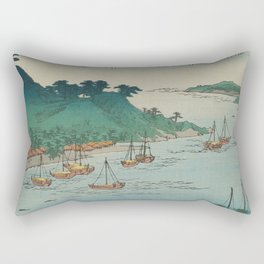 View of Niigata in Echigo Province by Hiroshige, 1859 Rectangular Pillow