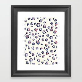 Navy & Coral Crystals Framed Art Print