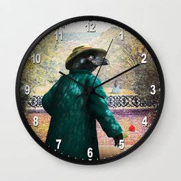 Ronaldo Raven on his way to a Romantic Rendezvous Wall Clock