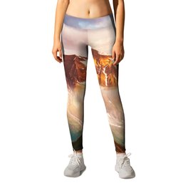 A look at the sunlit hills at twilight Leggings