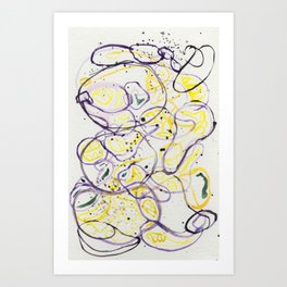 Purple and Yellow Swirls Art Print