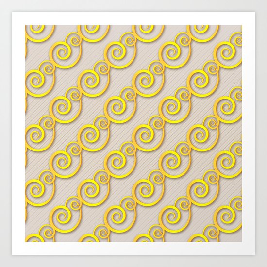 Golden swirls Art Print