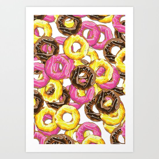 Delicious donut pattern Art Print