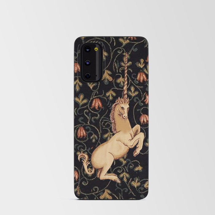 Medieval Unicorn Floral Tapestry Android Card Case