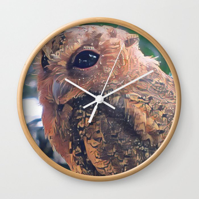 Small Cute Owl Closeup | Bird | Animal | Wildlife | Flying Creature | Nature Photography Art Wall Clock