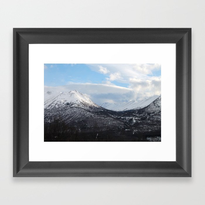 Blue Skies and Mountains Framed Art Print by ladysnowangel | Society6