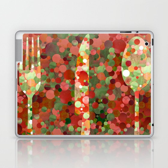 Red Silverware Set Art Let's Eat Laptop & iPad Skin