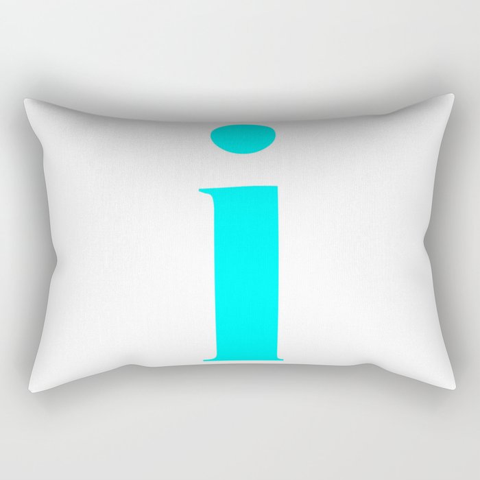 i (CYAN & WHITE LETTERS) Rectangular Pillow