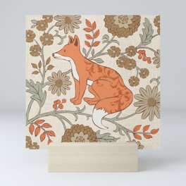 Fox and Flowers Mini Art Print