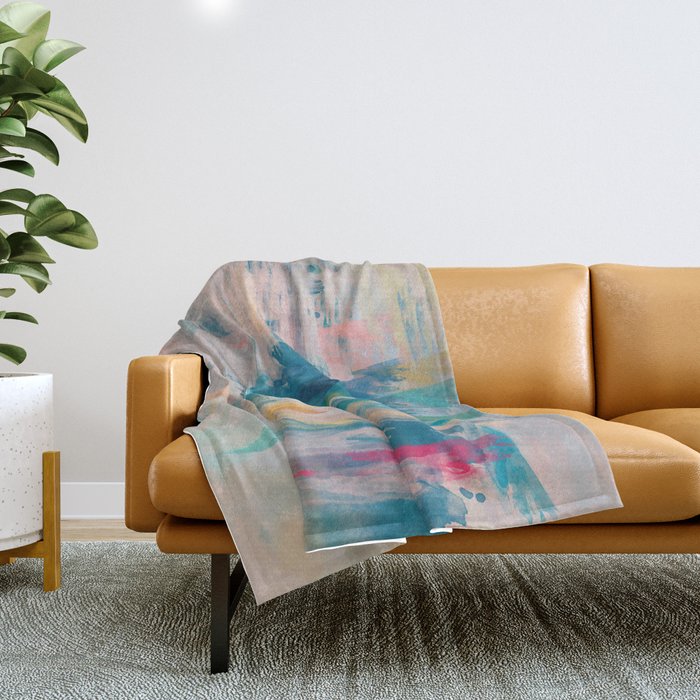 Pastel Abstract Art Throw Blanket