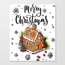 Merry Christmas "Gingerbread house" Canvas Print