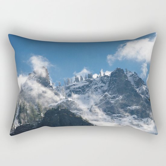 Snow Covered Peaks in Yosemite National Park Rectangular Pillow