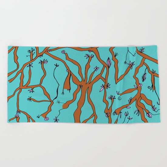 Bare Branches Beach Towel