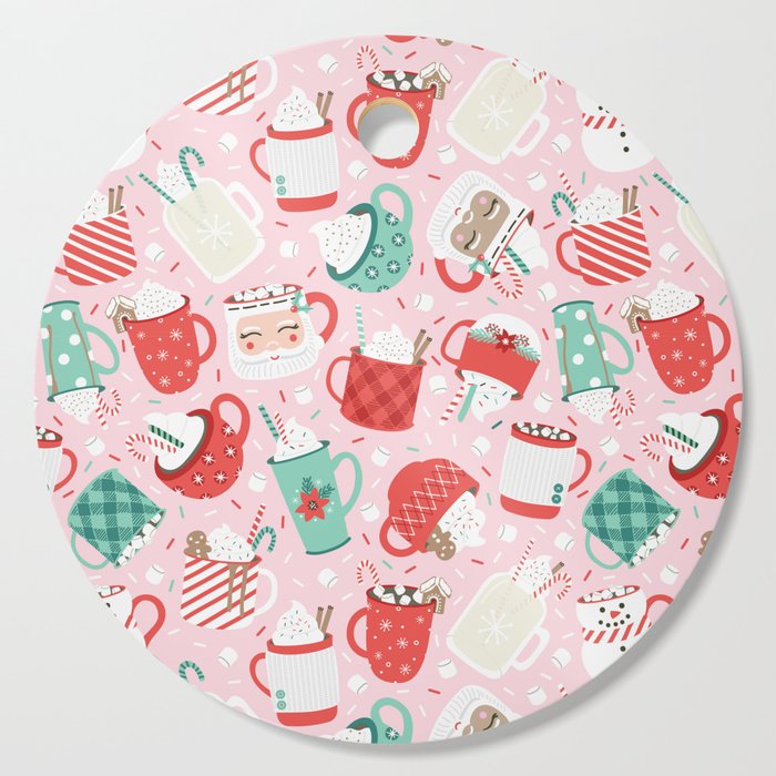 Christmas Cocoa Pink Cutting Board