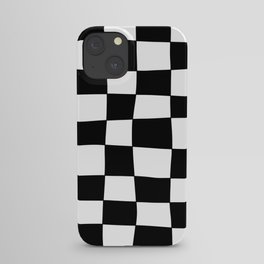 Hand Drawn Checkerboard Pattern (black/white) iPhone Case