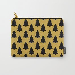 Christmas Tree Pattern in Gold and Black Carry-All Pouch | Christmas, Pattern, Trend, Noel, Elegant, Ventage, Chic, Velour, Trees, Joy 