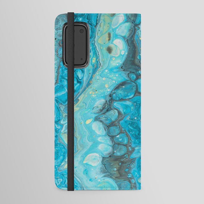 Teal blue marbles - bubbles - water Android Wallet Case