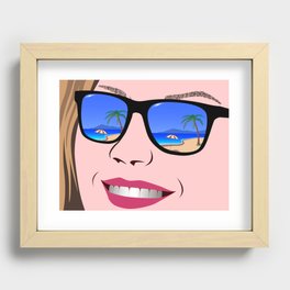 The girl with the sunglasses Recessed Framed Print