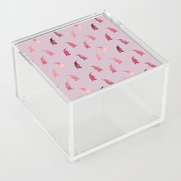 Elegant Girly Rose Gold Pink Lilac Penguins Acrylic Box