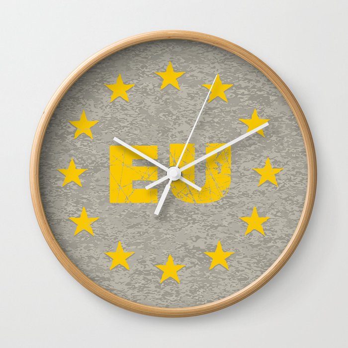 Concrete EU Flag Wall Clock