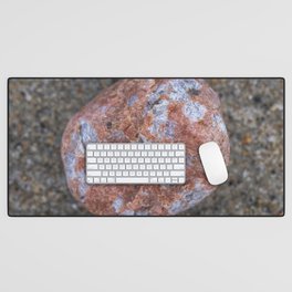 Pink granite pebble Desk Mat