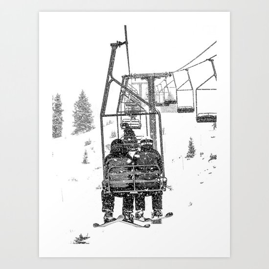 Snow Lift // Ski Chair Lift Colorado Mountains Black and ...