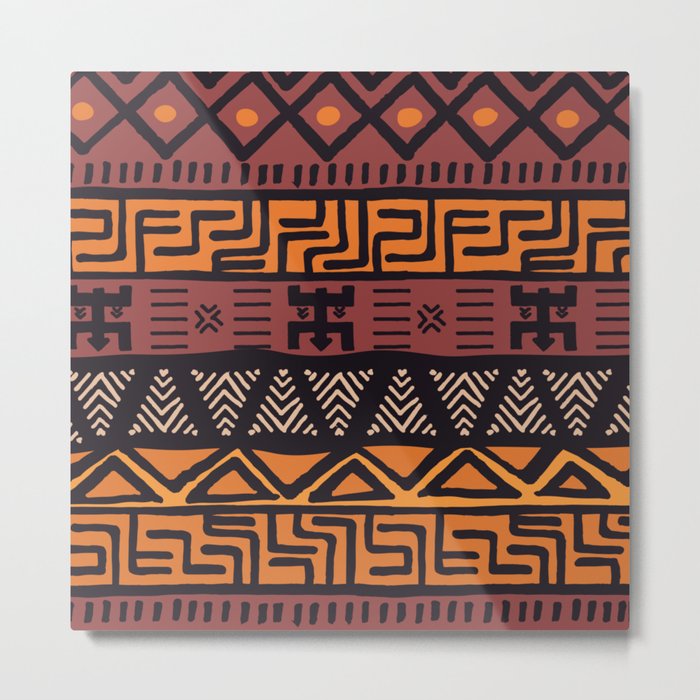 Tribal ethnic geometric pattern 021 Metal Print