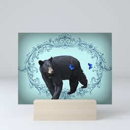 Bear and Butterflies Mini Art Print