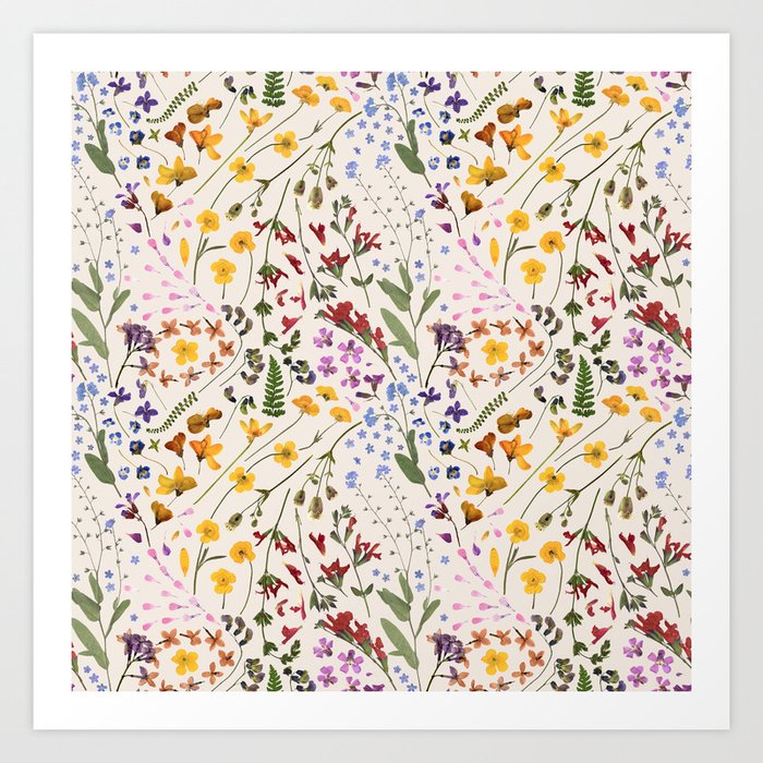 Herbarium Meadow Florals Art Print