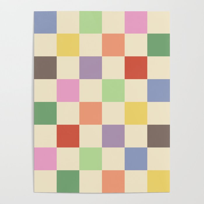 Colorful Checkered Pattern Poster