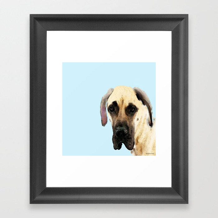Great Dane Art Dog Painting By Sharon Cummings Framed Art Print