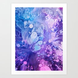 Madeleine - Purple and Blue Mysterious Abstract Art - Details in Pattern - Midnight Vibe Art Print