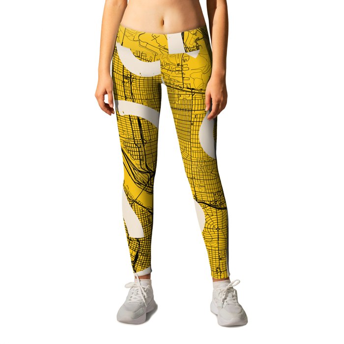 USA, Portland City Map - Yellow Leggings