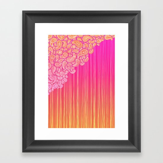 The Unraveling of Paisley Lace (in ombre pink and gold) Framed Art Print