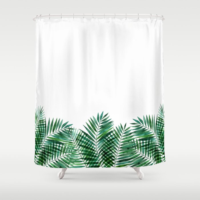 Cool Green Palms Shower Curtain
