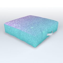 Modern mermaid lavender glitter turquoise ombre pattern Outdoor Floor Cushion | Girly, Summer, Curated, Colorblock, Ombre, Modern, Mermaid, Pattern, Digital, Purpleglitter 