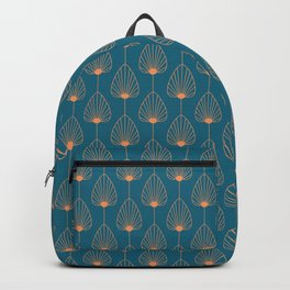 Vintage Copper & Turquoise Art Deco Floral Backpack