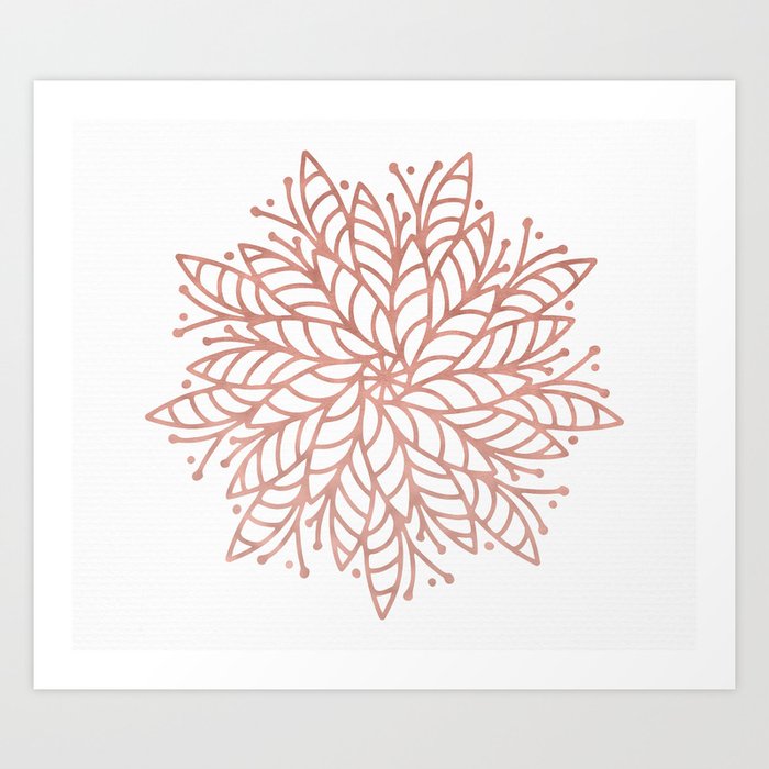mandala flowery rose gold