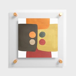 African Abstract - Minimalist Midcentury shapes pattern  Floating Acrylic Print