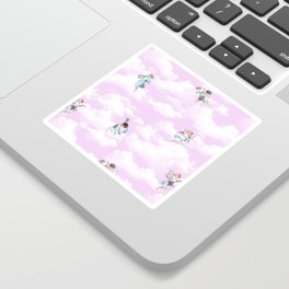 Cherubs on Pinky Sky Sticker